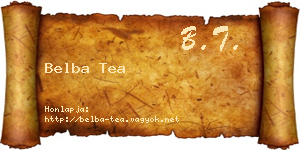 Belba Tea névjegykártya
